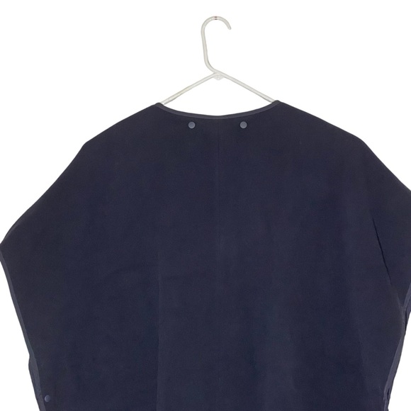 COS Black Wool Blend Longline Cape Poncho Coat Pockets size L - XL NWT MSRP $350 - Picture 8 of 13